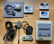 SNES Super Nintendo med tre spel