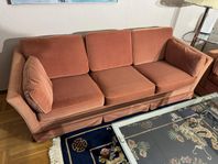 3-sits Duxsoffa rosa plysch 