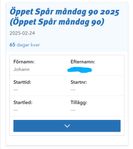 Startplats Vasaloppet Öppet spår, måndag 2025