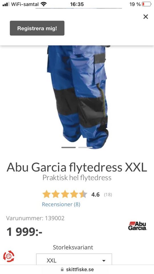 overall Abu garcia flyttdress