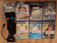 PS2 OCH PS3 SINGSTAR PAKET MIKROFONER OCH SPEL