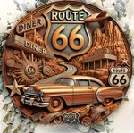 Skylt Route 66 trä