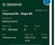 2 sittplatser Färjestad -Rögle 26/12