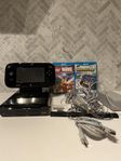 svart nintendo Wii u med spel 