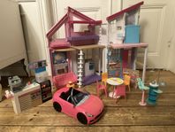 Barbie Malibu House + bil, café & tandläkarmottagning 