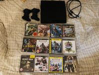 Playstation 3 med 12 spel och 2 handkontroll 