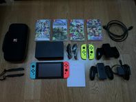 Nintendo Switch med tillbehör och spel