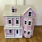 Stoy Lux stort rosa dockhus med möbler och figurer