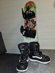 Snowboard barn Nitro Ripper kids 96 med Vans boots