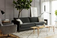 Impulse 3-sits Soffa Lux Classic Velvet Grey med fotpall