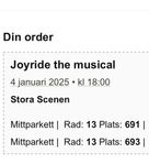 Parkettbiljetter till Joyride