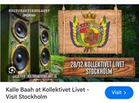 2 biljetter Kalle Baah 28/12 Stockholm