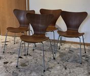 Arne Jacobsen stolar "Sjuan", Fritz Hansen, 1960-tal.