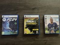 PS5 spel. FIFA 22, FC24 & Rainbox six Extraction