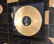 Prydnad vinylskiva gold och platinum, mått 31cm