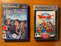 PS 2 spel Dragon Quest och Harry Potter