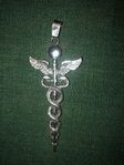 Caduceus - symbol av medicin, Sterling silver, hänge