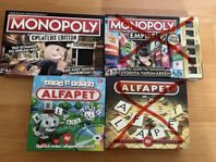 Brädspel Monopol och Alfapet