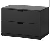 IKEA Nordli byrå 2 lådor 2x svart 