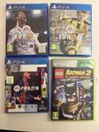 PS4 FIFA 17, 18 och 21. XBOX 360 Batman lego