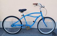 Cruisercykel single speed med hand o fotbroms