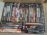 Stor DVD-samling med blandade filmer