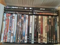 DVD-samling med blandade filmer