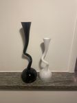 Minimalist Black and White Glass Swing vase