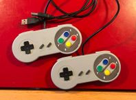 2 st Super Nintendo / SNES-kontroller med USB-anslutning