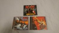 AC/DC, Dio + Manowar CD skivor