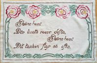 Handbroderad bonad broderi Jugend Art Nouveau vintage-antik