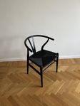 Carl Hansen CH24, 4st, svartlackad, svartflätad stol i bok