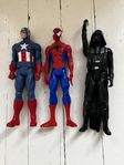 Spiderman, Captain America, Darth Vader