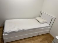 White Bed Frame and Mattress 