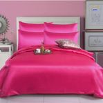 Satin sheet set ~218×228cm in red color