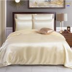 Satin sheet set ~218×228cm in cream color