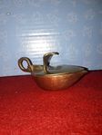 Miniature oil lamp 1800s model in the shape of a frying pan