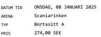 Hockey SSK-DIF 8 januari 2025 kl. 19:00