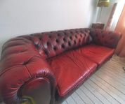 Vintage Chesterfield soffa röd GRATIS