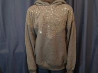 Grå Hoodie med Glitter