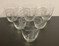 Vintage! 6st gamla handslipade glas