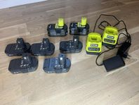 Ryobi batterier och laddare - 18V ONE+ SYSTEM