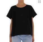 [ACNE] Boatneck Logo Cotton Box T-shirt Black size 34/XS