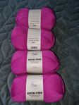 4 fin  rosa socki Fin garn 100g per nystan,