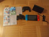 Nintento Switch + 5 spel + Pro controller