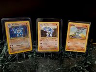 Holo Machamp + Machop & Machoke från Base Set -  BRA SKICK!