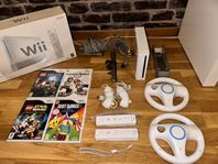 Nintendo Wii + games Mario kart m.m