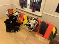 Snowboard set Nitro 146 DC strl 36 Raiden bindningar