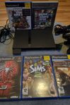 PS2 Slim / 5 Spel / Minneskort / GTA / Spiderman mm.