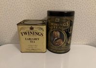 Två fantastiska Earl Grey Tea-plåtburkar